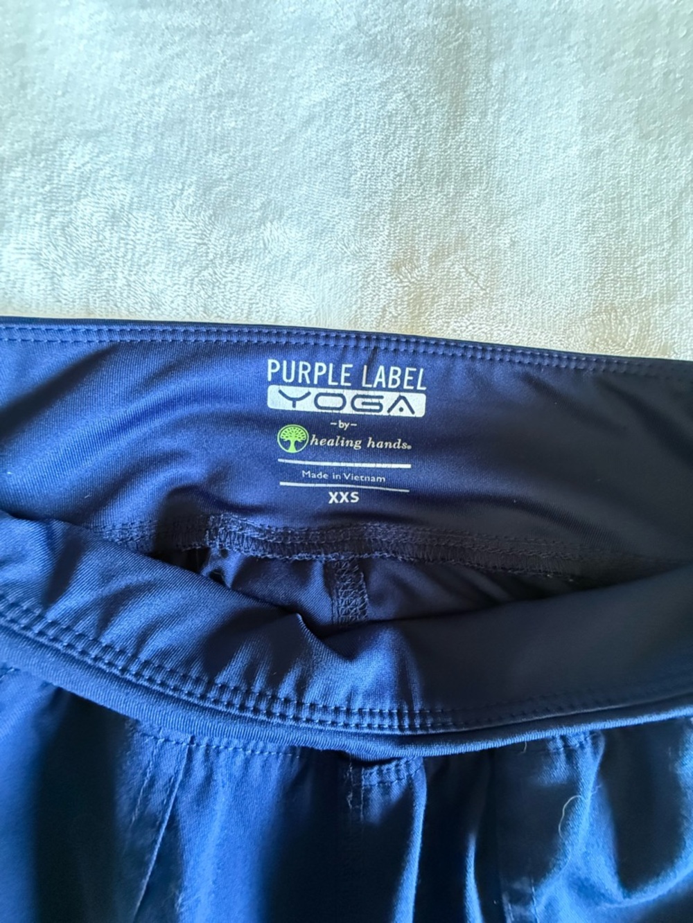 healing hands Navy Blue Women's Flared Cargo Scrub Pants - Picture 3 of 5